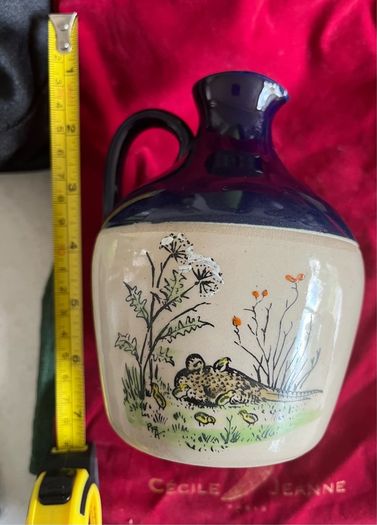 Vintage Blue Glazed Stoneware Jug