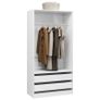 Wardrobe High Gloss White 100x50x200 cm Chipboard Image 3
