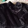 Black fur jacket with hood age 11-12 Image 4