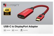 iVanky Premium 4K@60Hz USB-C (Male) to DisplayPort (Female) Gold-Plated/Nylon-Braided/Aluminum Alloy Adapter Cable (Brand New/Warranty)