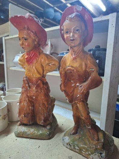 Vintage Carnival Chalkware Statues