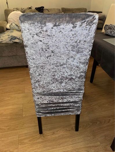Grey crushed velvet large chair cover 10 euro each