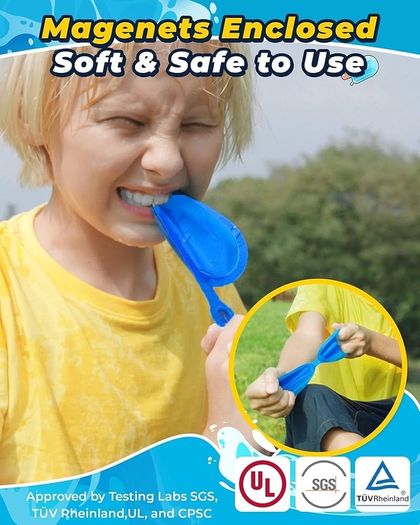 8 PC Reusable Magnetic Water Balloons, Refillable Water Bomb Splash Balls Self Sealing Quick Fill, Latex-Free Silicone Outdoor Toys for Kids Adults Outside Games Summer Fun Party