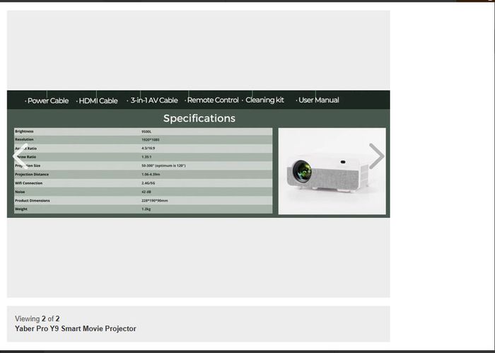Yaber Pro Y9 Native 1080p Projector with Case and Tripod Screen