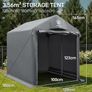 Garden Shed Storage 1.8  1.2m 3000mm Water Resistant Bike Shed Storage for Outside, Heavy Duty Outdoor Tent for Motorcycle, Foldable, Portable Garage, Gray Image 5