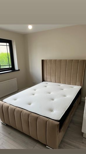 Double & King Size Bed Frame With Mattress Opt