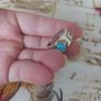 silver stamped ring with turquoise Image 4