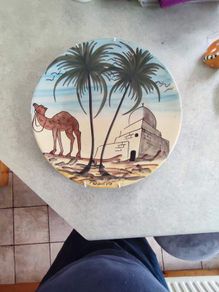 Tunisien Large Wall Hanging Plate Hand Painted..