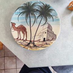Tunisien Large Wall Hanging Plate Hand Painted..