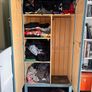 Vintage Painted Pine Wardrobe Storage Press Image 2