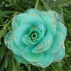 Green Rose Fabric Corsage Flower
