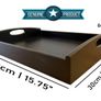Brand New Serving tray wooden tray dark red mahogany breakfast tray Image 2