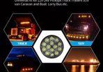 Stay on or flashing 2PCS 14LED Light Round Flashing Light, 12V-24V, Suitable for Car, SUVs, Trucks, Trailers, 2 Light Modes