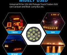 2PCS 14LED Light Round Flashing Light, 12V-24V, Suitable for Car, SUVs, Trucks, Trailers, 2 Light Modes