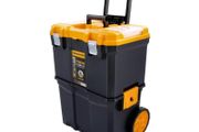 DIY Professional Heavy Duty 19 inch Black &amp; Yellow Mobile Portable Toolbox With Tote Tray Impact Resistant, Large Rolling Tool Box For Your Tools (FREE POSTAGE)