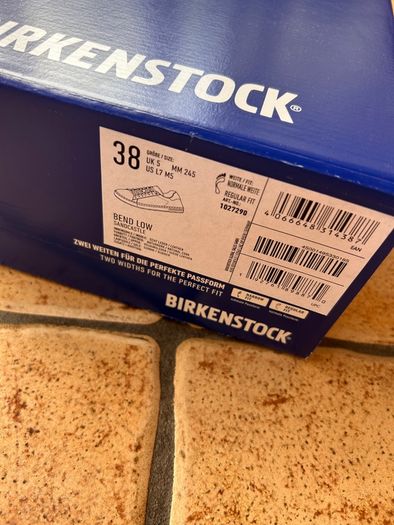 Birkenstock Brand New Bend Low Sandcastle Suede Leather Shoes Size 38
