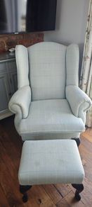 Vintage Queen Anne Chair and Footstool