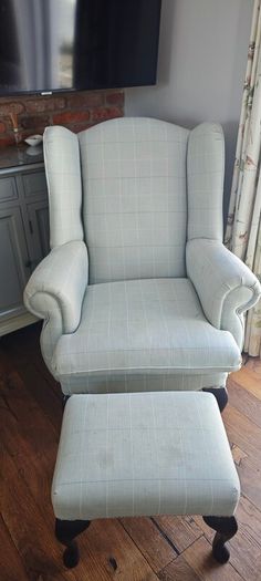 Vintage Queen Anne Chair and Footstool