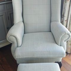 Vintage Queen Anne Chair and Footstool