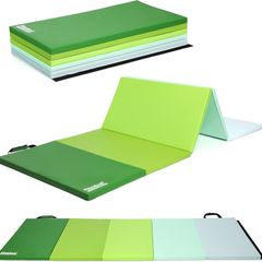 5-Panel Folding Gymnastics Tumbling Mat with Carrying Handles 195 x 75 x 2.8, Thick Exercise Mat, Foldable Tumbling Mat for Kids, Padding for MMA, Gymnastics, Activity Play and Home Gym