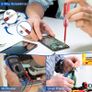 Soldering Iron Kit,WOWGO 60W Adjustable Temperature Welding Tools Set with 5 Soldering Tips,Digital Multimeter,Soldering Iron Stand,Tin Wire Tube,Desoldering Pump and Portable PU Tool Bag Image 5