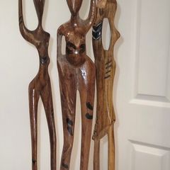 African handmade tribal art x3