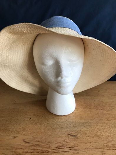 Cream with Blue Band Hat