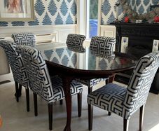 Mahogany dining table and six chairs