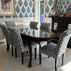 Mahogany dining table and six chairs