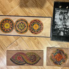 Hand-painted wooden wall plaques