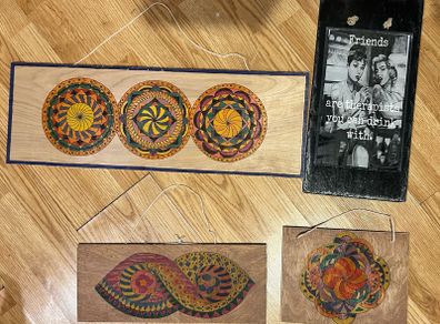 Hand-painted wooden wall plaques
