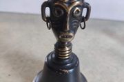 Collectable  african mask Hand Brass Bell.