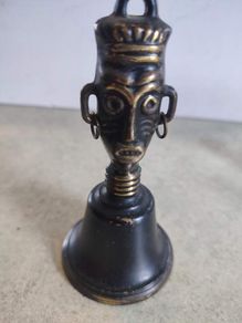 Collectable  african mask Hand Brass Bell.