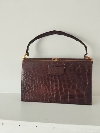 real crocodile leather vintage bag