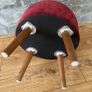 foot stool with tray top wine velvet Image 4