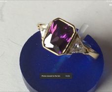 New 18ct Solid Gold Hand Made Cubic Stone Ring