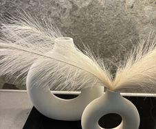 2 home decor vases with pampas