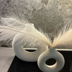 2 home decor vases with pampas