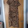Pretty Little  Thing Camel Tiger Short Sleeved Midi Shirt Dress. S.10.  B.N.W.T Image 5