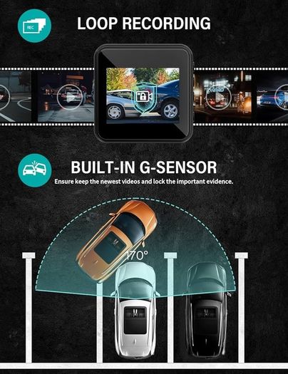 FREE EXPRESS SHIPPING Dash Cam Front 1080P Mini Size with 64GB SD Card, 2 Inch LCD Screen Small Car Dash Camera WDR Night Vision, 170 Degree Wide Angle, G-sensor, Motion Detection, Parking Monitor