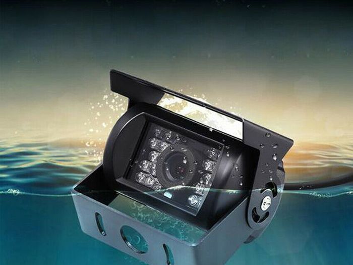 7'' Rear View Mirror Monitor+18IR LEDs Backup Camera Kit 10m for Trailer Caravan