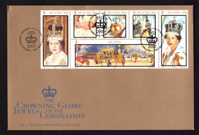 2003 Isle of Man 50th Anniversary of Coronation of Queen Elizabeth II Commemorative Stamps First Day Cover (FDC)