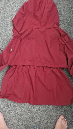 Burgundy windbreaker jacket