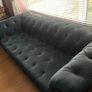 Beautiful blue velvet Chesterfield sofa Image 2