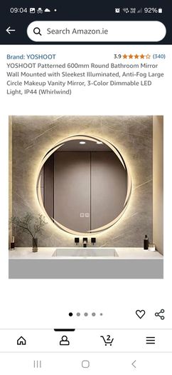 Round Bathroom Mirror 80cm