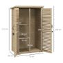 Wooden Garden Storage Cabinet for Tools with 2 Shelves Bitumen Roof Louvred Doors Lockable 75 x 50 x 118 Image 2