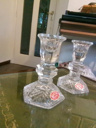 2x Kilkenny chrystal candlesticks