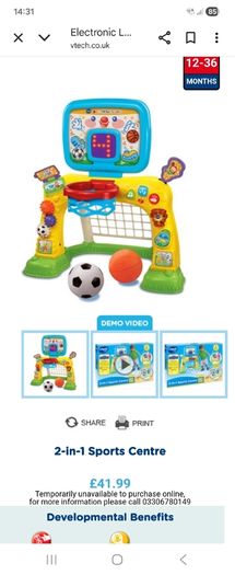 Vtech 2 in 1 sports centre