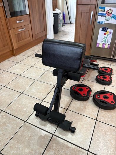 Nice Gym Set, Multiangle Weight Bench + Adidas Dumbbell Weight Set!!