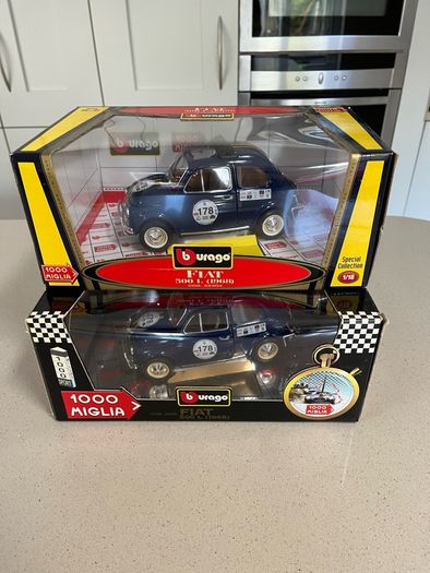 Fiat 500 Mille Miglia 1:/16 Rare Burago